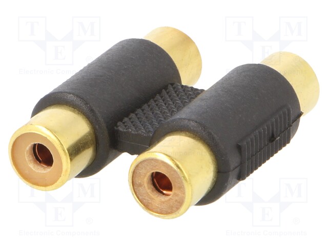 RCA socket x2,both sides; Plating: gold-plated; black