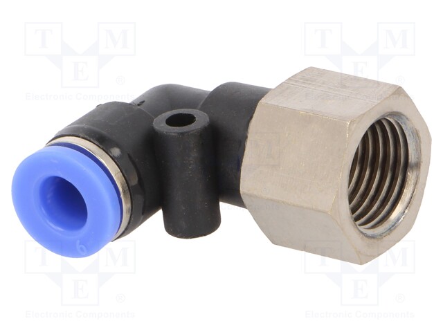 Push-in fitting; angled 90°; -0.95÷15bar; Thread: R 1/4"; 0÷60°C