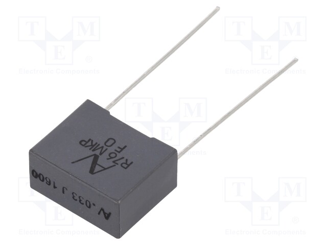 Capacitor: polypropylene; 33nF; 15mm; ±5%; 18x8.5x14.5mm; 6kV/μs