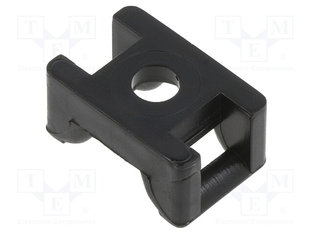 Screw mounted clamp; UL94V-2; black; Tie width: 6mm; Ht: 9mm