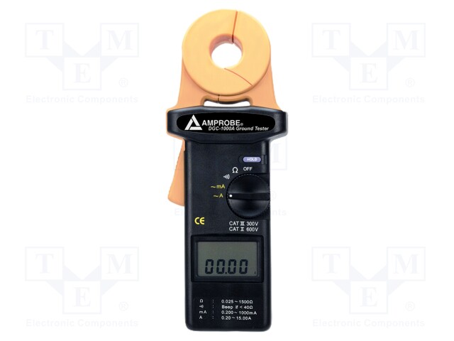 Meter: grounding resistance; LCD 4 digits (9999); 0,025÷1500kΩ