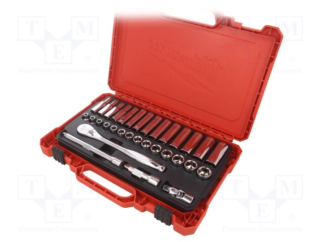 Wrenches set; 6-angles,socket spanner; Mounting: 3/8"; 32pcs.