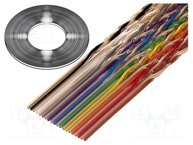 Wire: ribbon; 60x28AWG; 1.27mm; stranded; Cu; unshielded; PVC; 50V