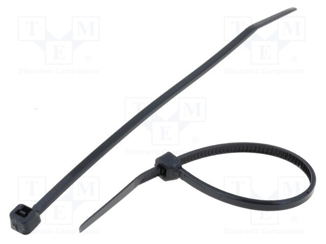 Cable tie; L: 142mm; W: 2.5mm; polyamide; 78.5N; black; Ømax: 35mm