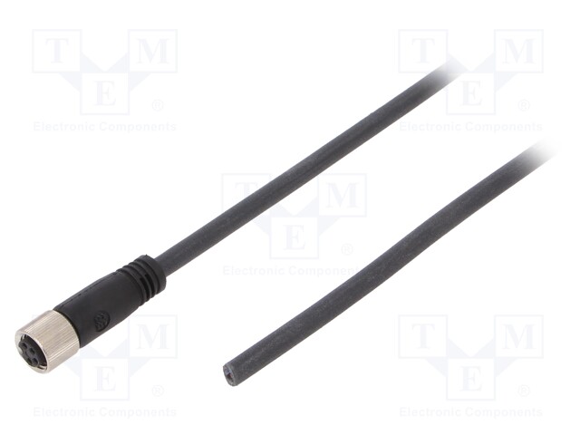 Connection lead; M8; PIN: 4; straight; 5m; plug; 30VAC; 4A; -25÷80°C