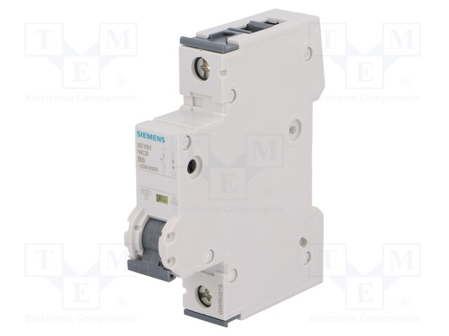 Circuit breaker; 400VAC; Inom: 6A; Poles: 1; DIN; Charact: B; 6kA