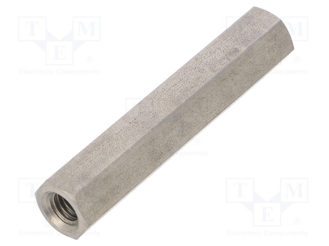 Screwed spacer sleeve; Int.thread: M8; 70mm; hexagonal