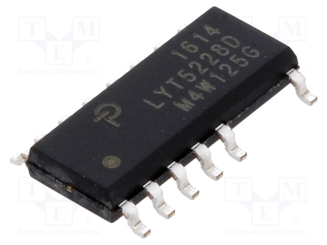 PMIC; AC/DC switcher,LED driver; 90÷308V; Ubr: 650V; SO16B; 2.7Ω