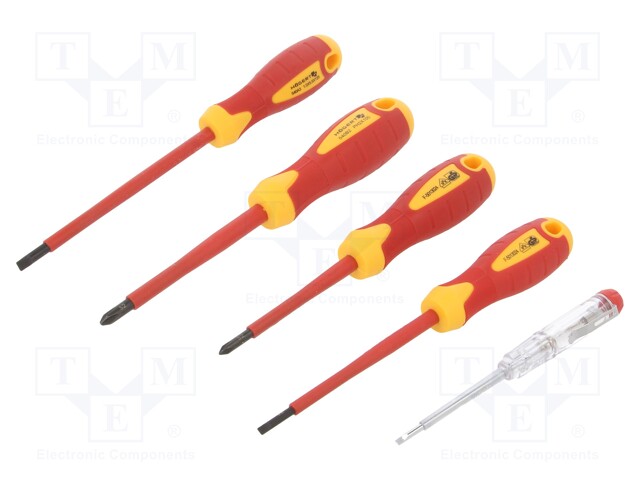 Kit: screwdrivers; insulated; 1kVAC; Phillips,slot; 5pcs.