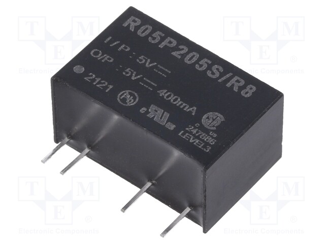 Converter: DC/DC; 2W; Uin: 4.5÷5.5V; Uout: 5VDC; Iout: 400mA; SIP7