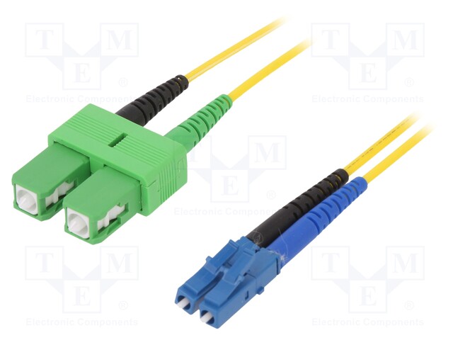 Fiber patch cord; OS2; LC/SC-APC; 2m; LSZH; Optical fiber: 9/125um