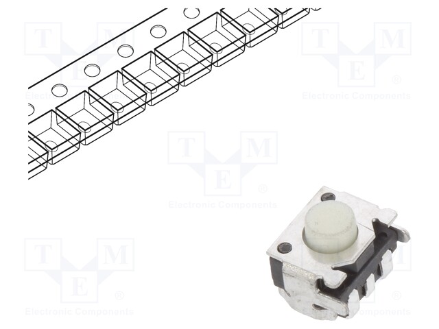 Microswitch TACT; SPST; Pos: 2; 0.05A/12VDC; SMD; none; 1.57N; round