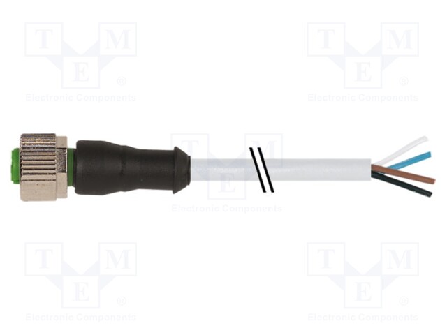 Connection lead; M12; PIN: 4; 10m; 4A; Series: 7000; Colour: black