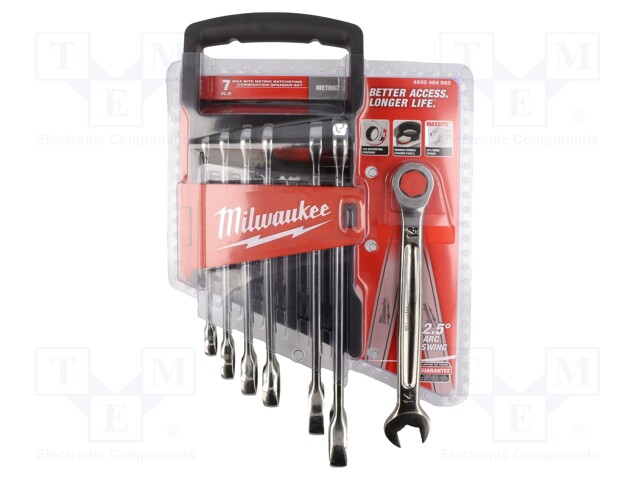 Wrenches set; combination spanner,with ratchet; Maxbite; 7pcs.