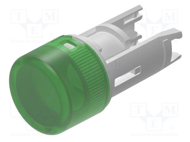 Actuator lens; 18; green; plastic; Ø7.5mm