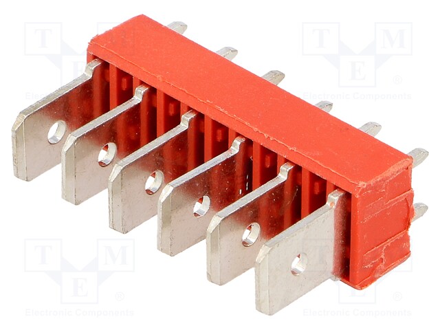 Terminal: spade terminal strip; 6.4mm; 0.8mm; THT; steel; tinned