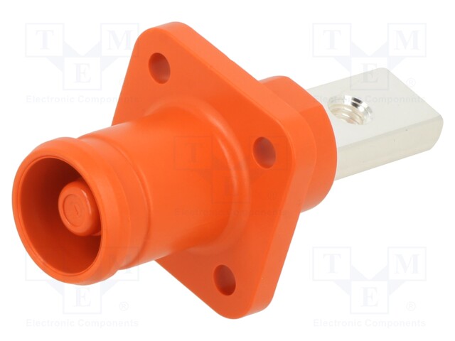 Socket; DC supply; male; PIN: 1; for panel mounting; screw; orange