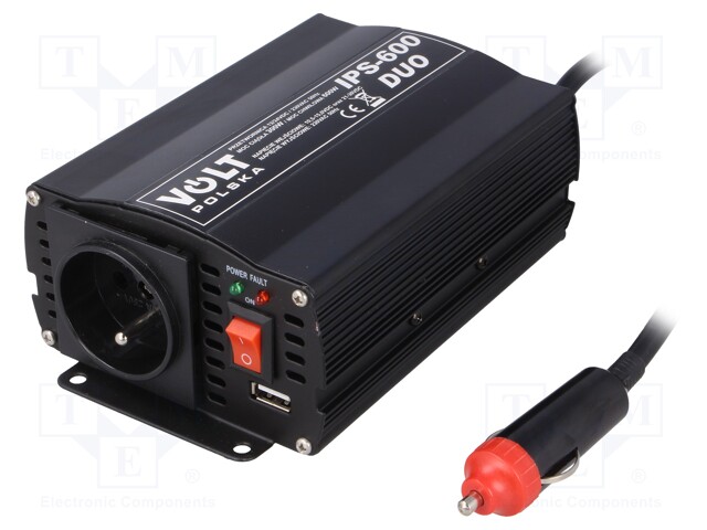 Converter: automotive dc/ac; 300W; Uout: 230VAC; Out: mains 230V