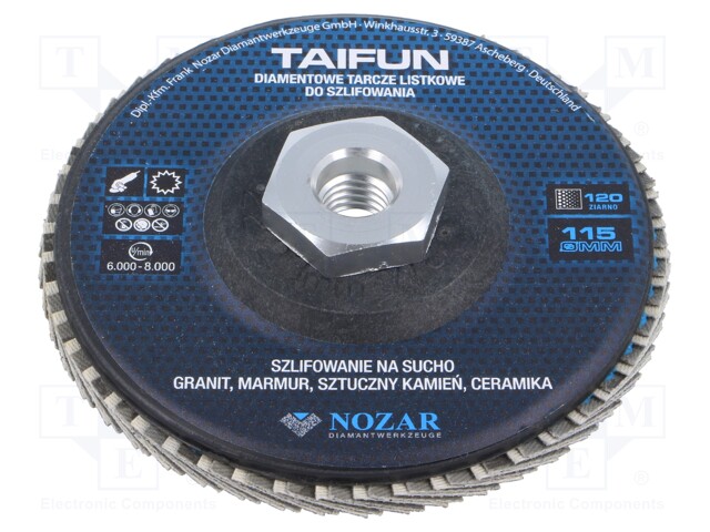 Flap grinding wheels; 115mm; Granularity: 120; TAIFUN