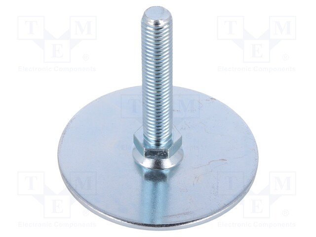 Foot of pin; Base dia: 80mm; M12; steel; Plunger length: 60mm