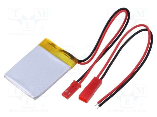 Re-battery: Li-Po; 3.7V; 320mAh; Leads: cables; 3x30x40mm