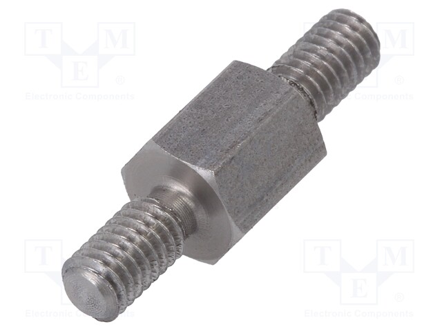 Screwed spacer sleeve; 8mm; Ext.thread: M4; hexagonal