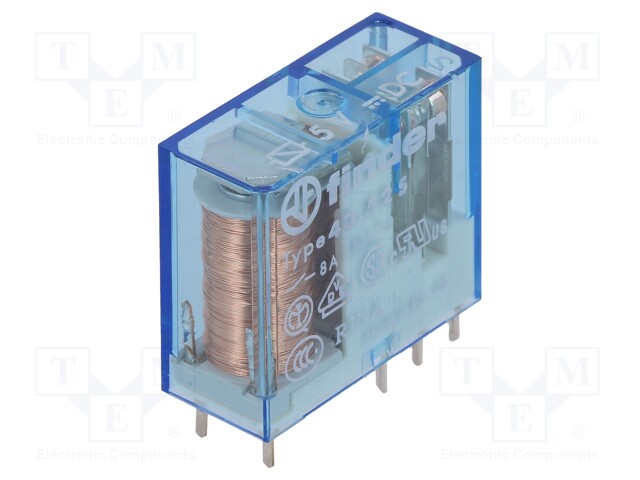 Relay: electromagnetic; DPDT; Ucoil: 5VDC; 8A/250VAC; 8A/30VDC