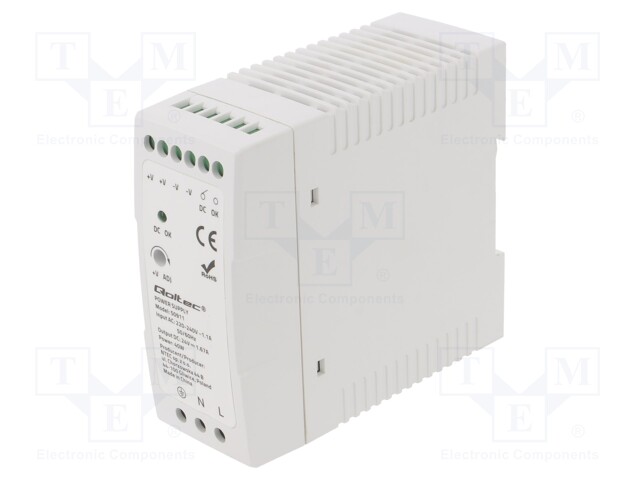 Power supply: switched-mode; 40W; 24VDC; 1.67A; 220÷240VAC; DIN