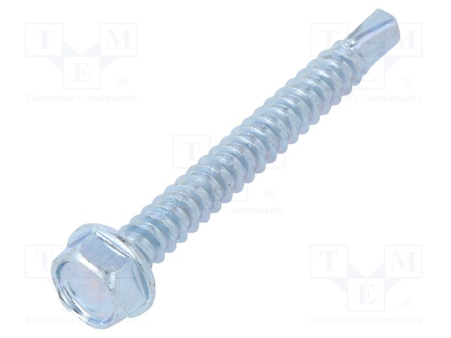 Screw; for metal; 4,2x38; Head: hexagonal; hardened steel; zinc