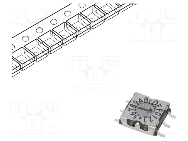 Switch: encoding switch; Pos: 16; 1uA/20mVDC; -50÷125°C; 7x7x2.5mm