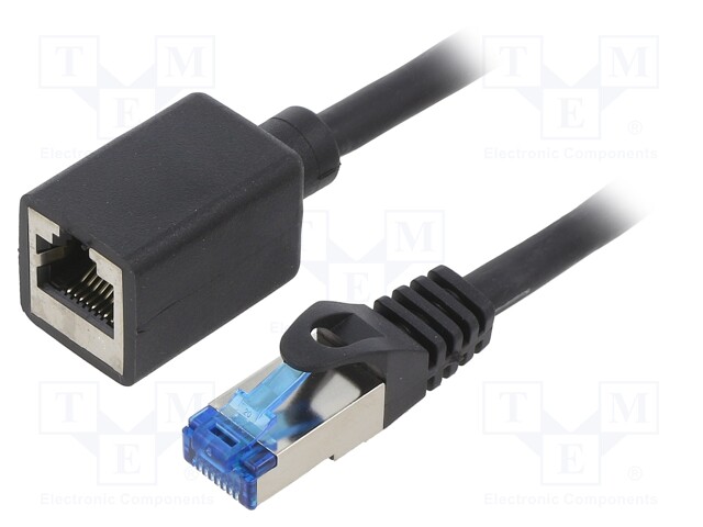 Extender RJ45; S/FTP; 6a; Cu; LSZH; black; 10m; 26AWG