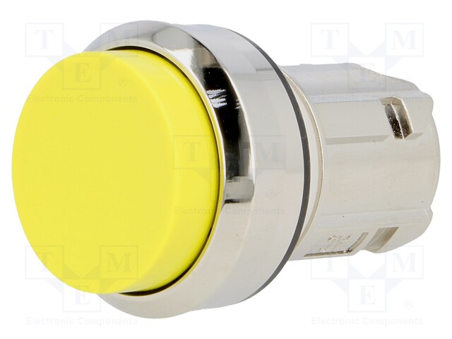 Switch: push-button; Stabl.pos: 1; 22mm; yellow; Illumin: none; IP67