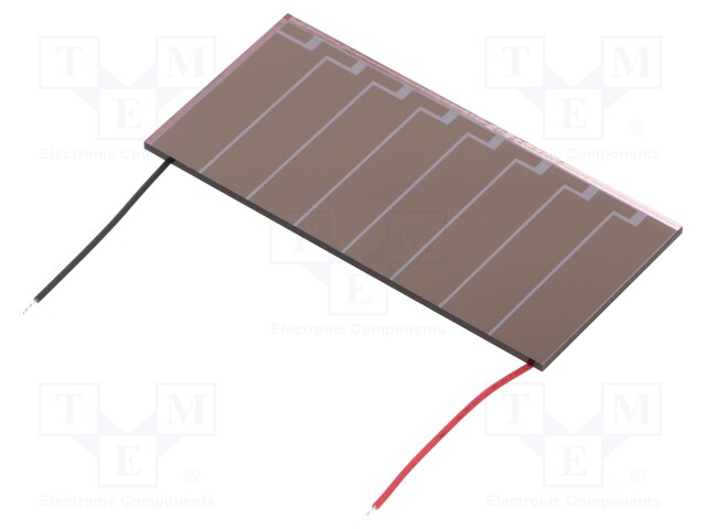 Photovoltaic cell; indoor; 53x25x1.1mm; 3.6g; 55.5uW; 18.5uA; 4.9V