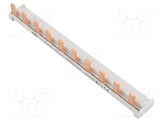 Busbar; 30mm2; Poles: 1; 690VAC; 690VDC; Inom: 120A; No.of mod: 10