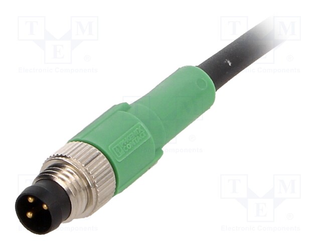 Connection lead; M8; PIN: 3; straight; 3m; plug; 60VAC; 4A; -25÷90°C