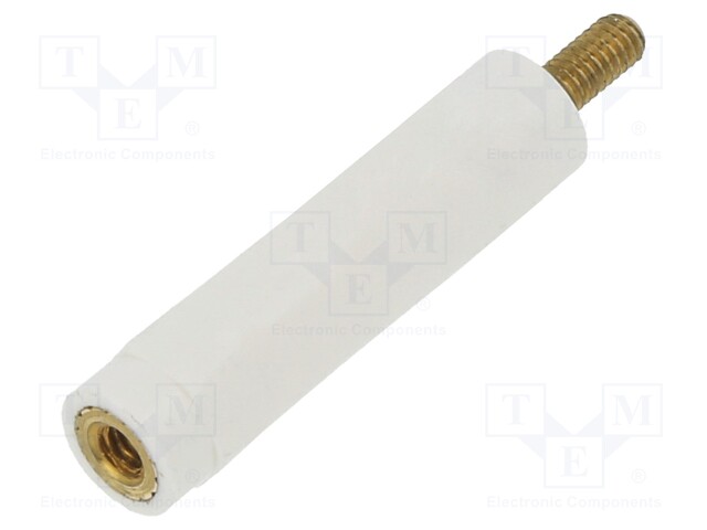 Insulating sleeve; hexagonal; M2,5; M2,5; L: 25mm; Spanner: 6mm