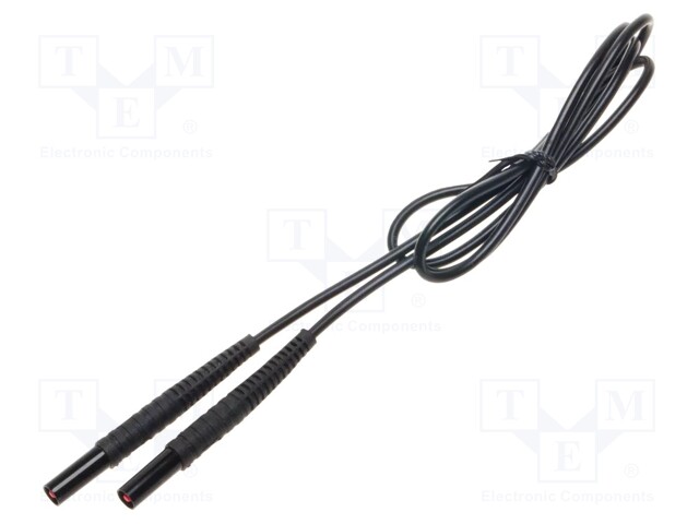 Test lead; banana plug-banana plug; insulated; Urated: 1kV; black