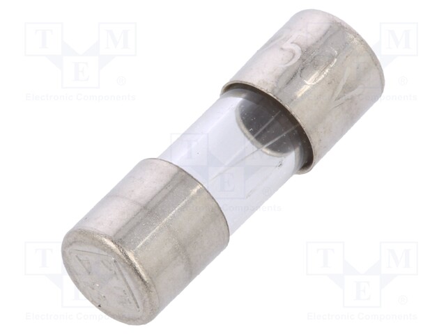 Fuse: fuse; time-lag; 0.5A; 250VAC; cylindrical,glass; 5x15mm