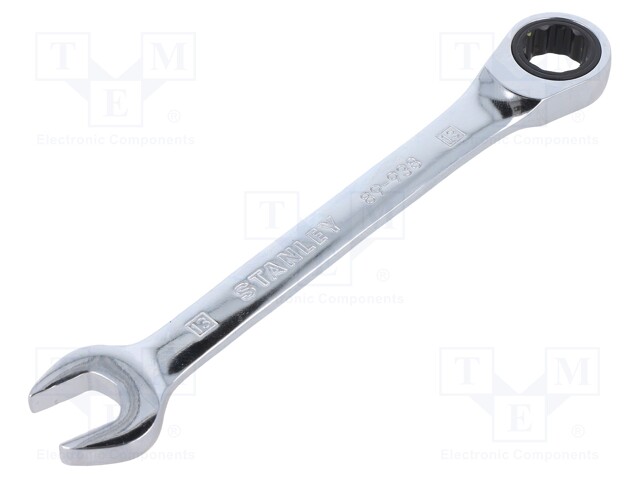 Key; combination spanner,with ratchet; 13mm; nickel plated