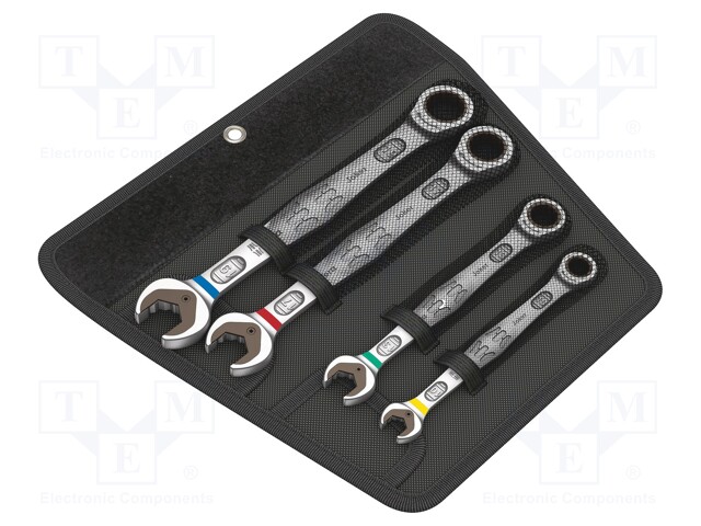 Key set; combination spanner; Chrom-molybdenum steel; Pcs: 4