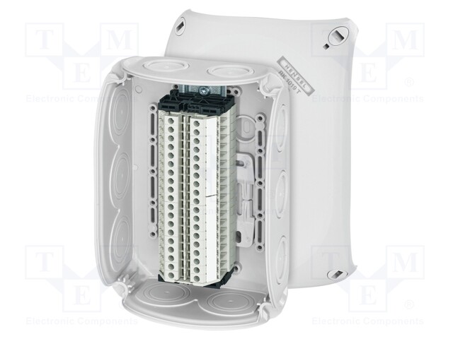 Enclosure: junction box; IP66; with terminals; grey