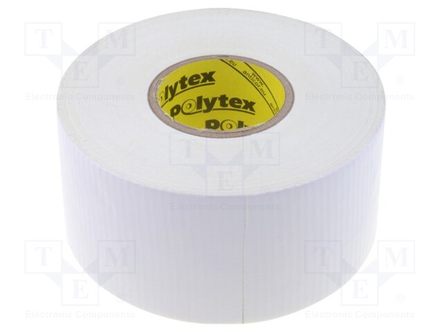 Tape: duct; W: 48mm; L: 25m; D: 0.25mm; white; natural rubber; 15%