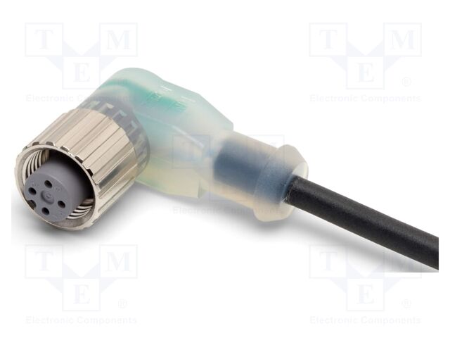 Connection lead; M12; PIN: 4; angled; 10m; PVC; female