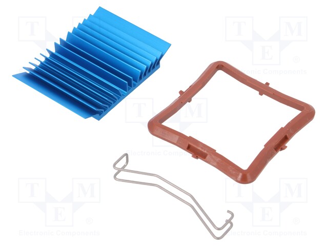 Heatsink: extruded; grilled; blue; L: 37.5mm; W: 37.5mm; H: 7.5mm