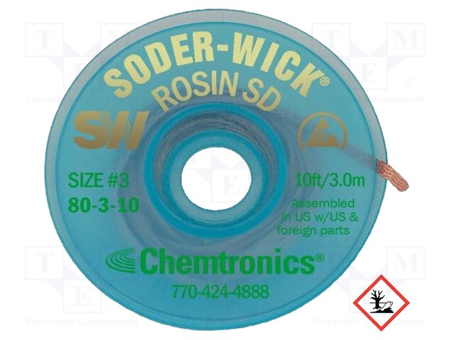 Tape: desoldering; rosin,No Clean; W: 2mm; L: 3m