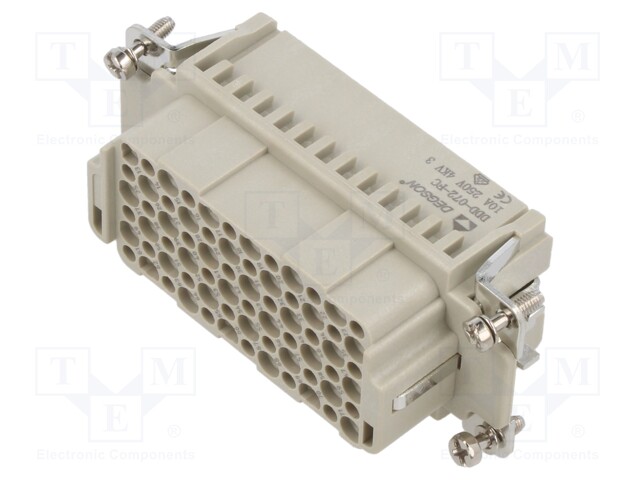 Connector: HDC; contact insert; female; DDD; PIN: 72; 72+PE; crimped