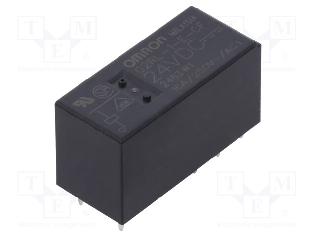 Relay: electromagnetic; SPDT; Ucoil: 24VDC; 16A/250VAC; 16A/24VDC