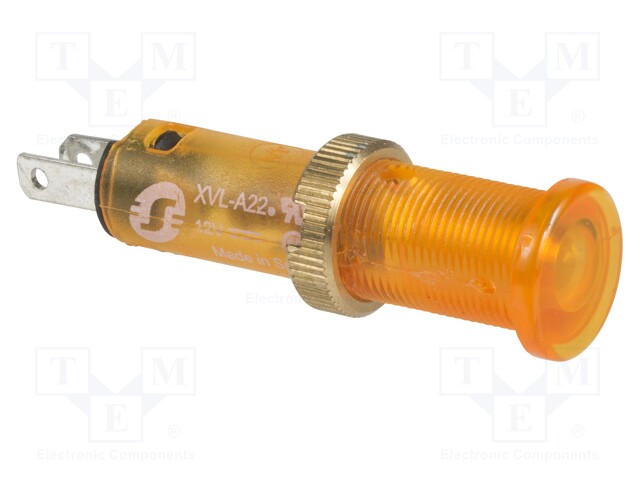 Indicator: LED; flat; 48VDC; Cutout: Ø8mm; IP40; plastic