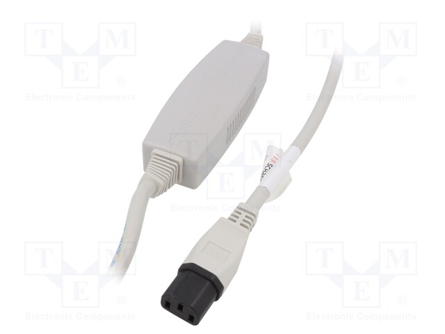 Cable; IEC C13 female,wires; 2m; white; 10A; 250V; IP20