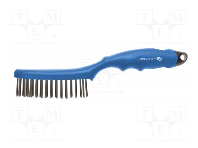 Brush; wire; stainless steel; plastic; 250mm; Number of rows: 4